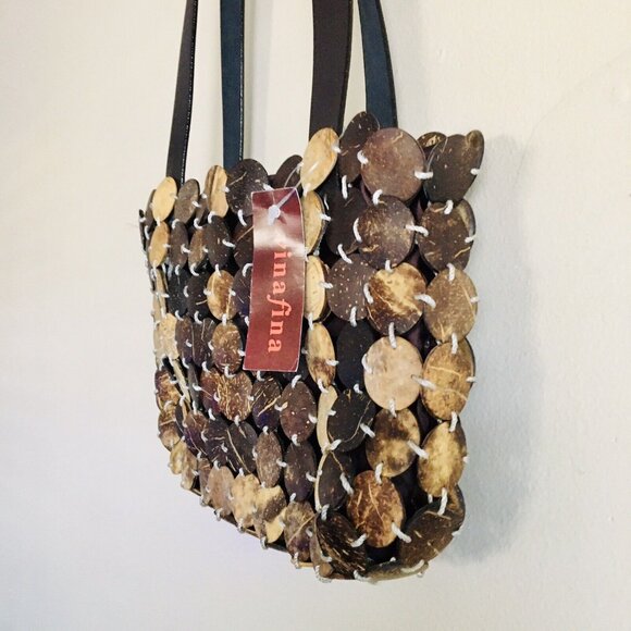 Hand-Crafted Coconut Shell Shoulder Bag - Picture 4 of 8